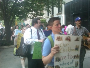 Protesting In Front of the Mayor's House